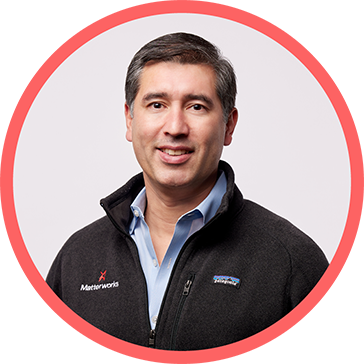 Image of Mel Hernandez, Senior Vice President, Business Development of Matterworks in a circle with a pink border