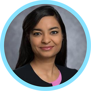 Image of Board Director, Shubhra Jain, PhD of Matterworks in a circle with a light blue border