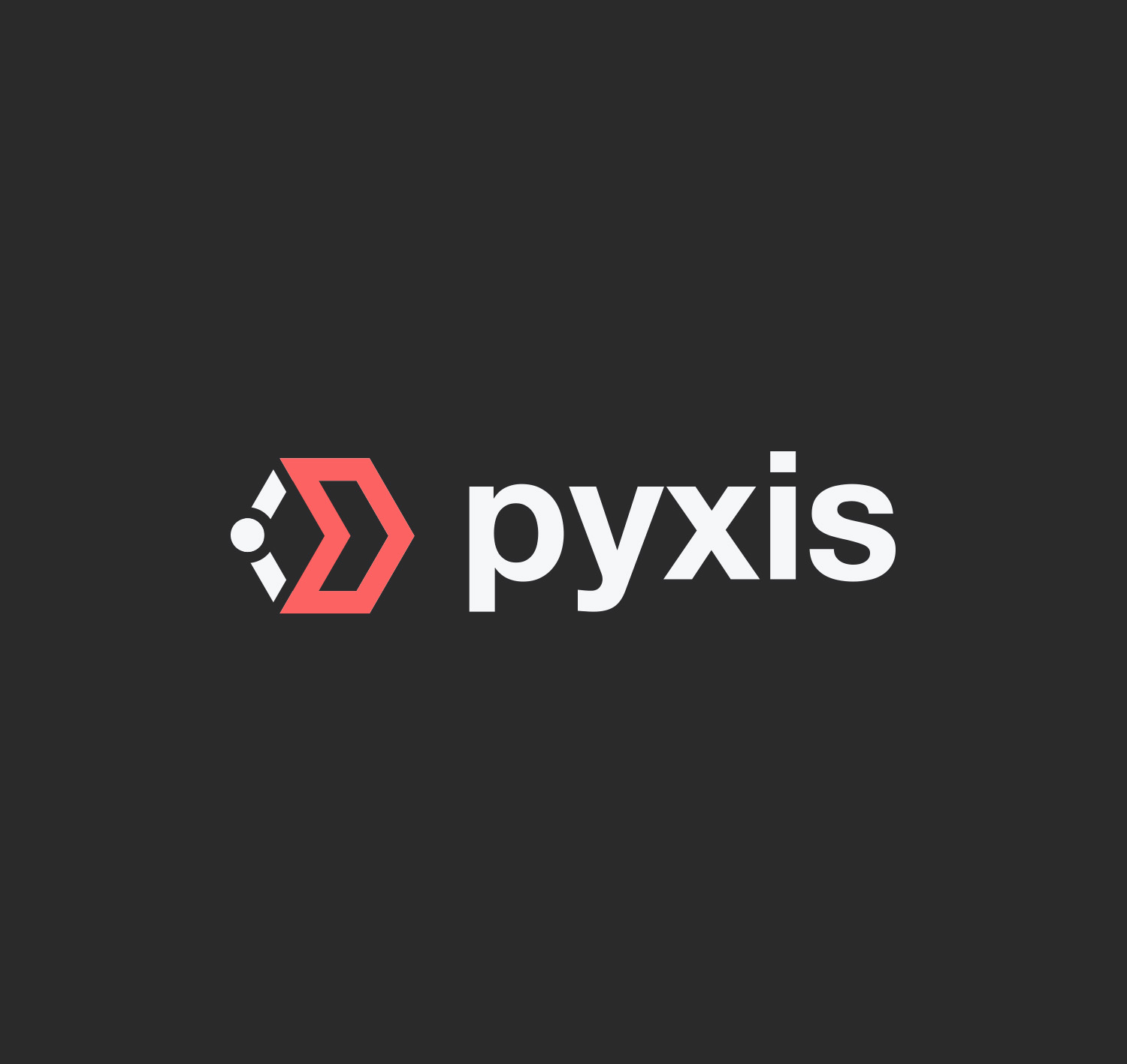 Image of pyxis logo on dark gray background